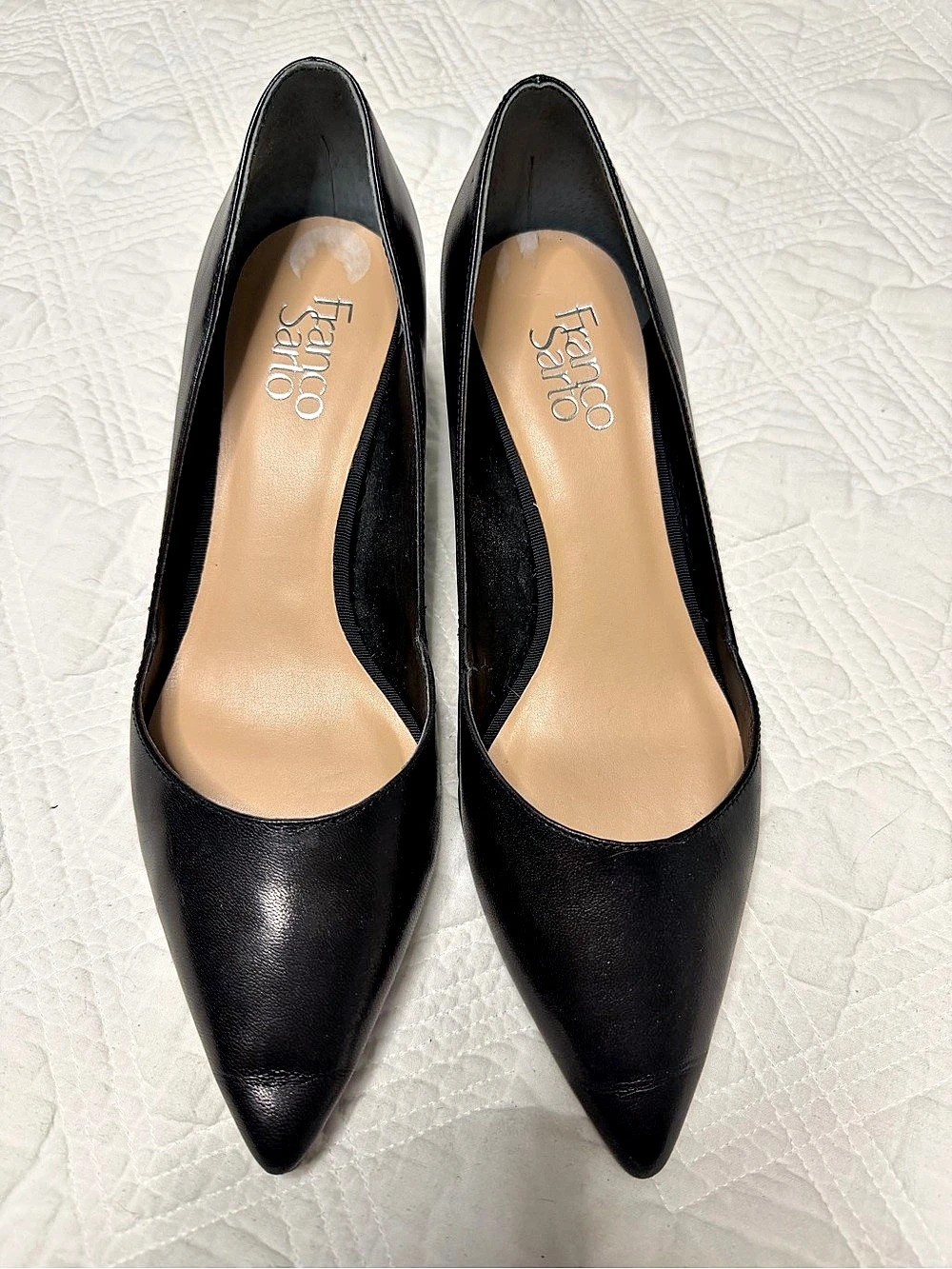 Franco Sarto Black Pointed-Toe Heels Size 9